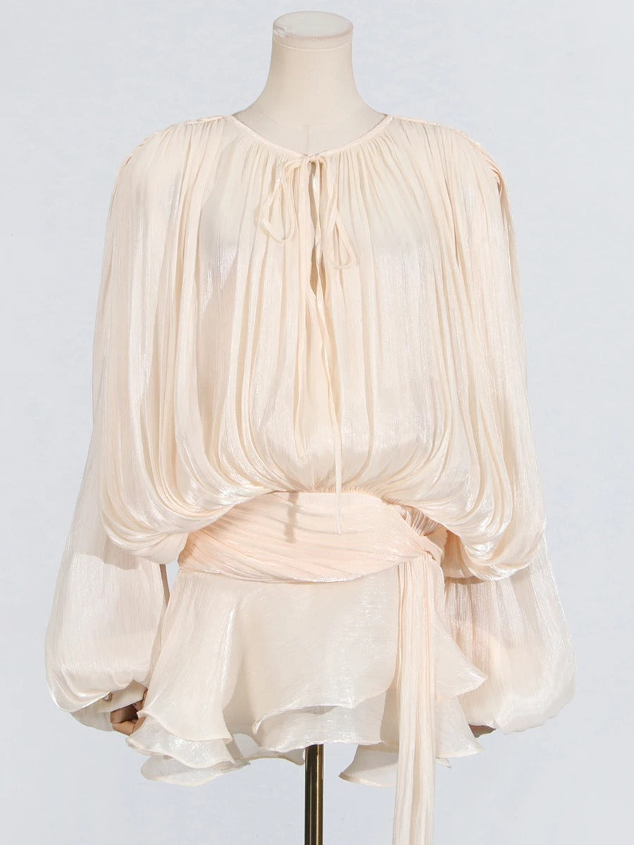 'Rona' Loose Lace-Up Dress