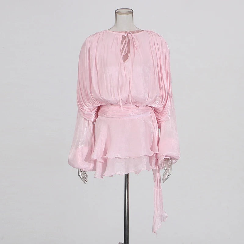 'Rona' Loose Lace-Up Dress