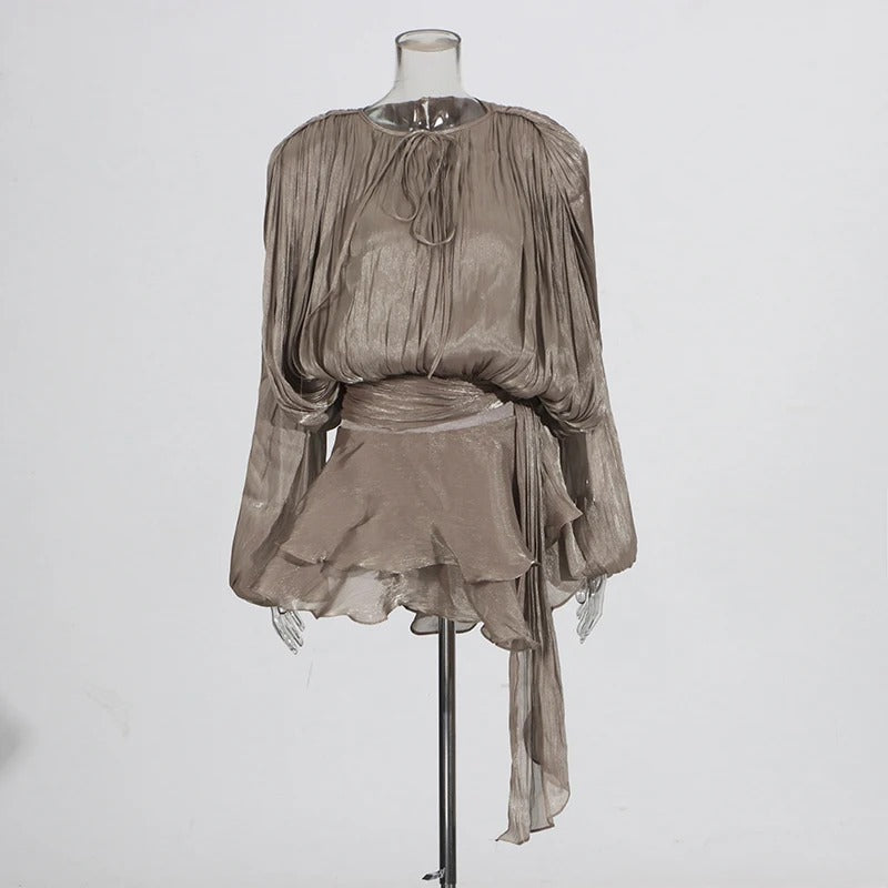 'Rona' Loose Lace-Up Dress