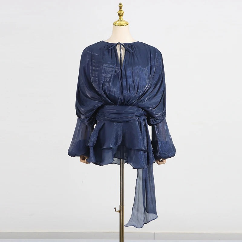 'Rona' Loose Lace-Up Dress