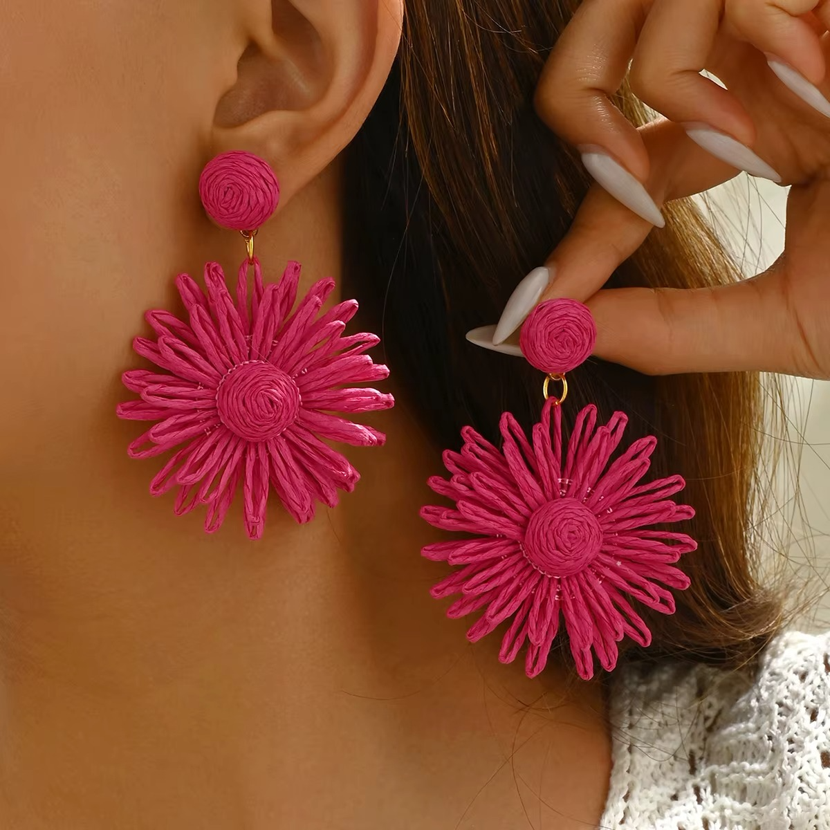 Colorful sunflower earrings