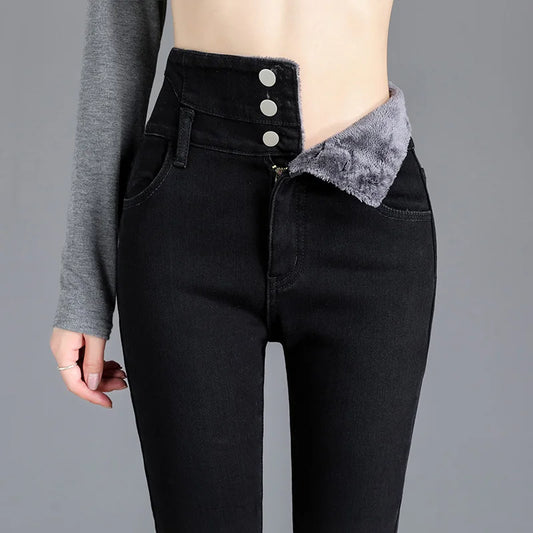 'DONA' Cozy High-Waist Winter Jeans