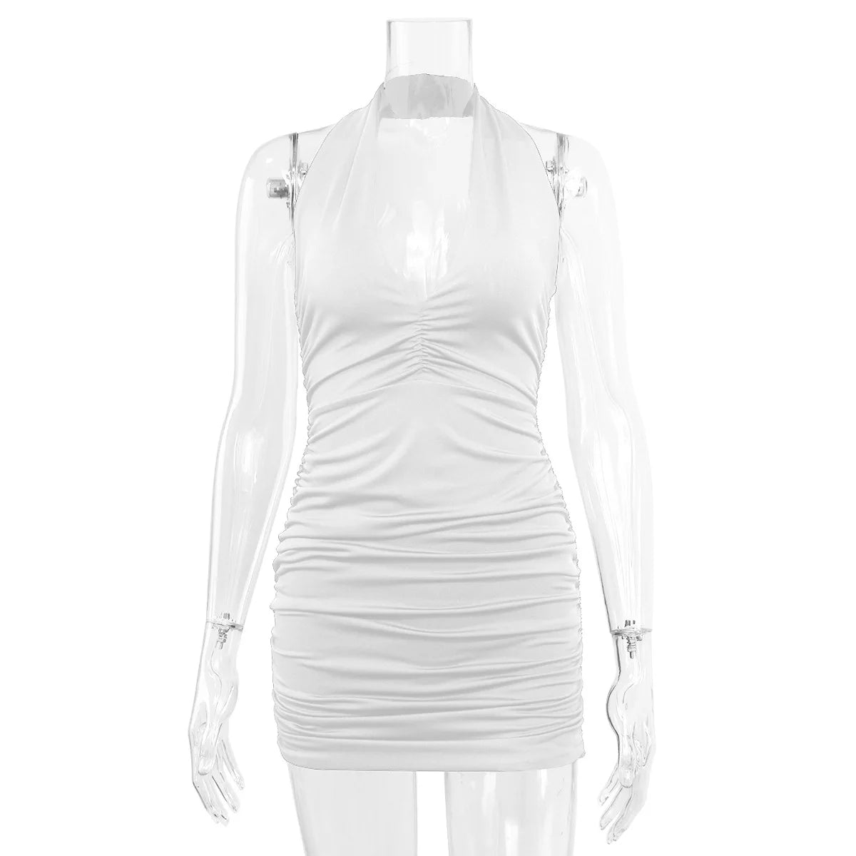 'Sara' Elegant White Mini Dress